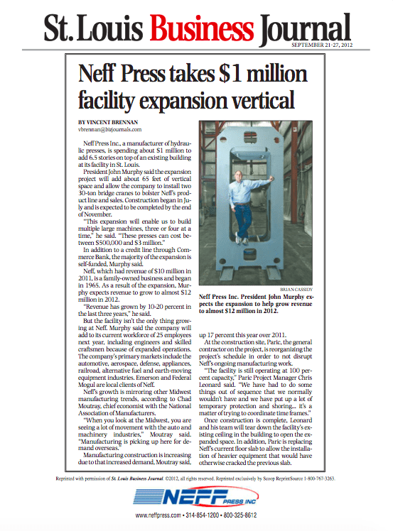 Neff_Press_Inc_LBJ A newspaper article about the neff press.