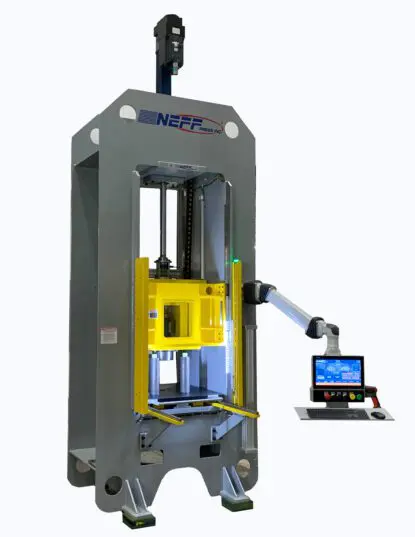 A machine that is being used to make electronic parts.
