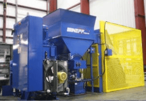 Neff Press MetalBrik briquetting system on the shop floor
