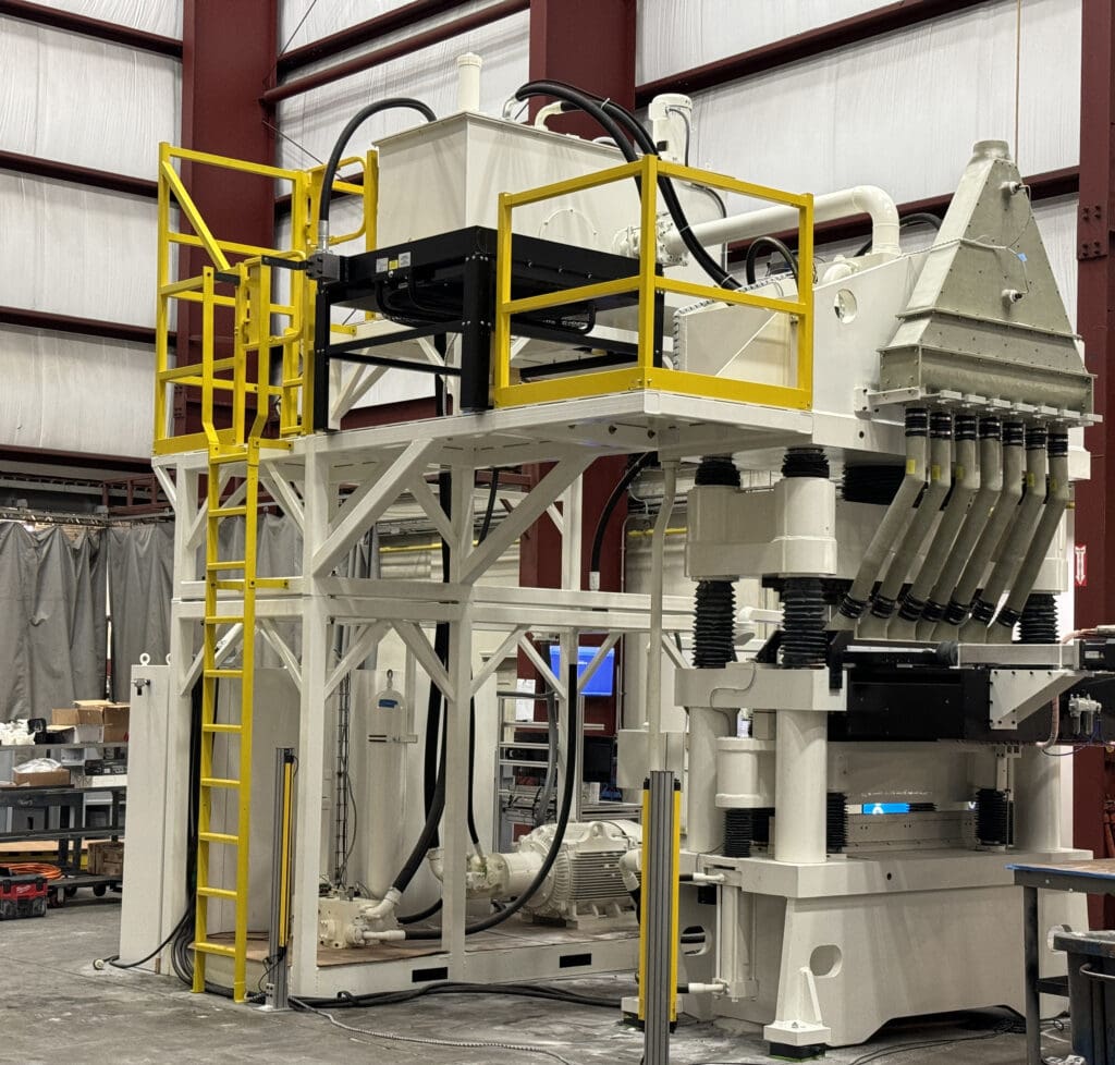 Neff Press powder compaction hydraulic press installed in customer manufacturing facility